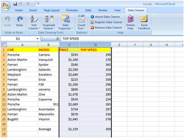 Excel Data Cleaner