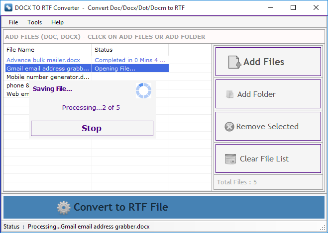 Docx to RTF Converter