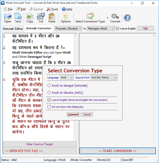 hindi unicode tool