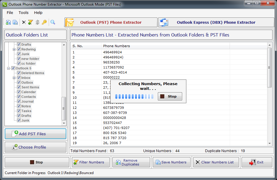 Outlook Number Extractor